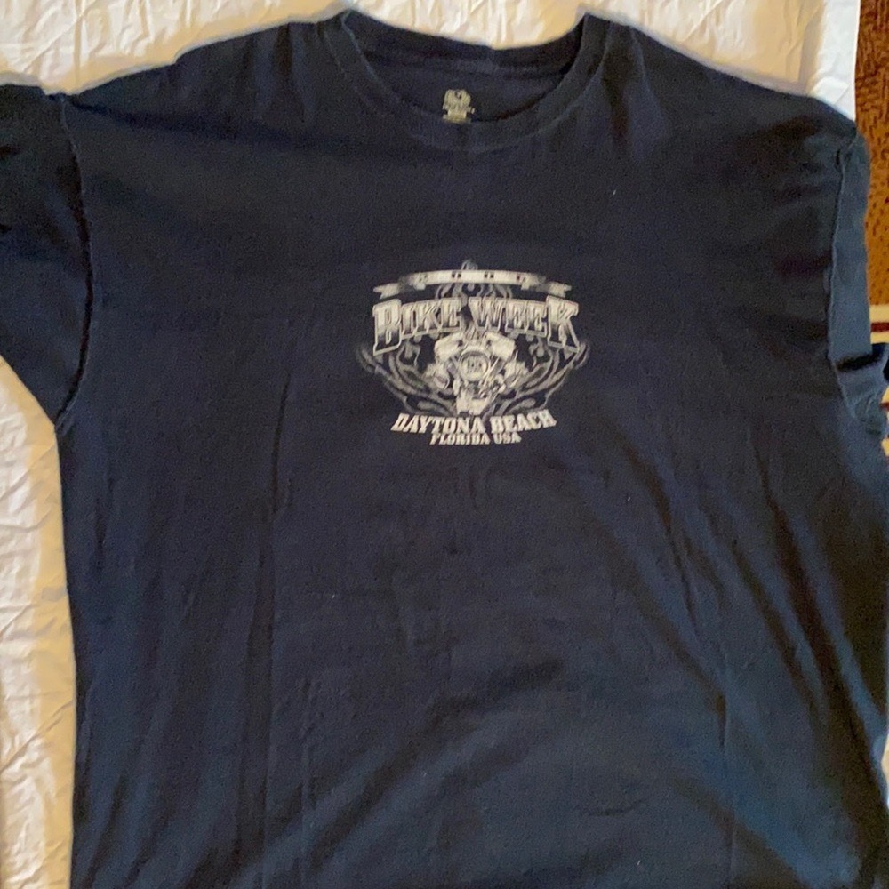 Vintage set of 2 Mens 2XL Black Daytona Bike Week Bulldog, Skull & Crossbone
